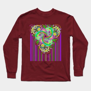 Flowers and Celtic disk ornament Long Sleeve T-Shirt